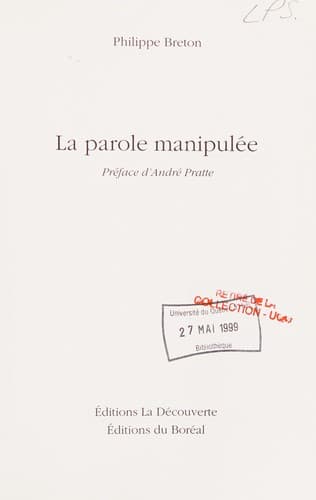 Cover image for La parole manipulée