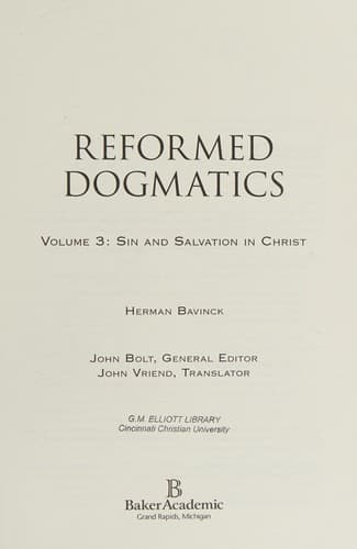 Cover image for Reformed dogmatics