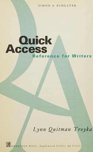 Cover image for Simon & Schuster quick access reference for writers