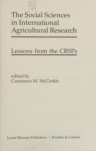 The Social sciences in international agricultural research