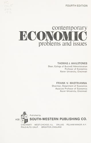 Cover image for Contemporary economic problems and issues