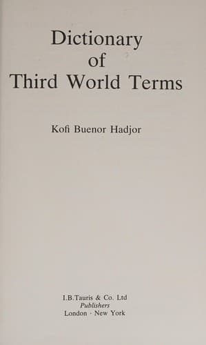 Cover image for Dictionary of Third World terms