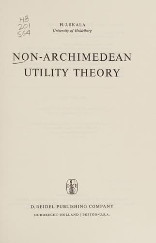 Cover image for Non-Archimedean utility theory