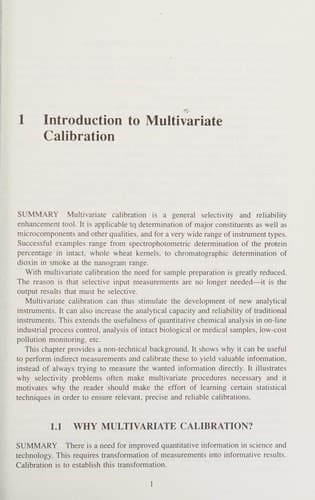 Cover image for Multivariate calibration