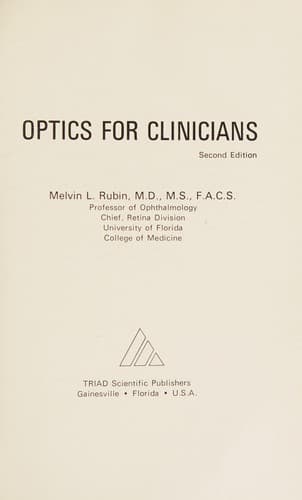 Cover image for Optics for clinicians