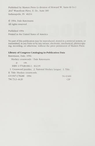 Cover image for Hockey crosswords