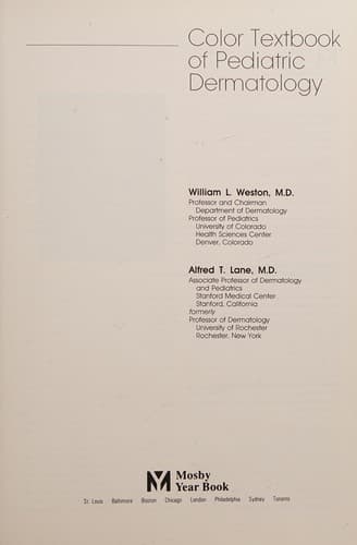 Cover image for Color textbook of pediatric dermatology
