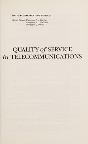 Cover image for Quality of service in telecommunications