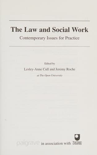 Cover image for The law and social work
