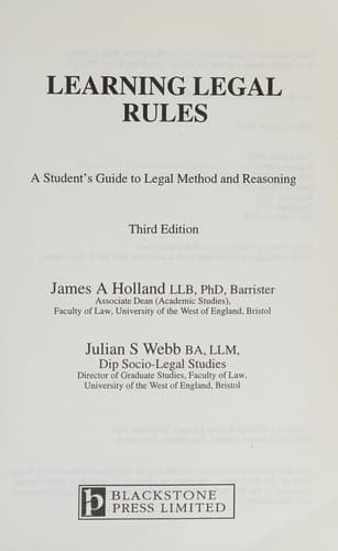 Cover image for Learning legal rules