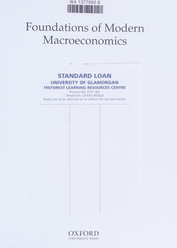 Cover image for Foundations of modern macroeconomics