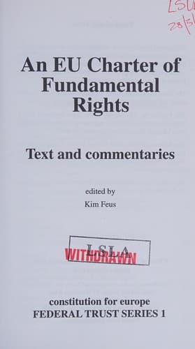 Cover image for An EU Charter of Fundamental Rights