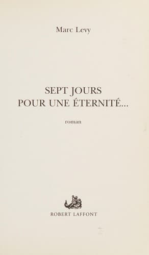 Cover image for Sept jours pour une éternité...