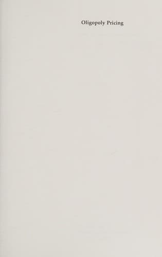 Cover image for Oligopoly pricing