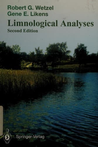 Cover image for Limnological analyses