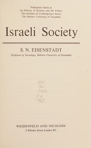 Cover image for Israeli society.