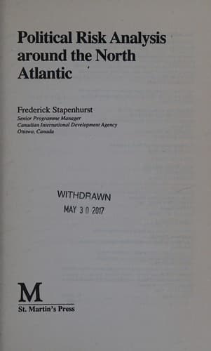 Cover image for Political risk analysis around the North Atlantic