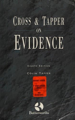 Cover image for Cross and Tapper on evidence.