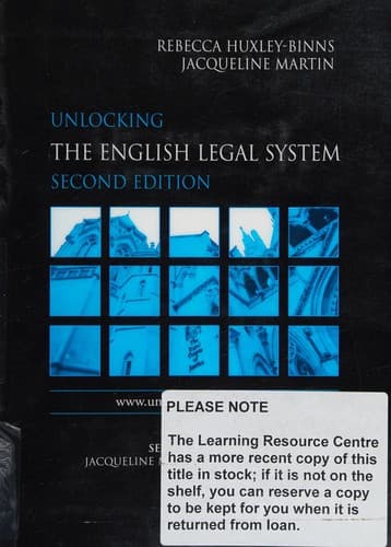 Cover image for Unlocking the English legal system