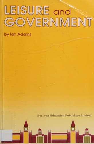 Cover image for Leisure and Government