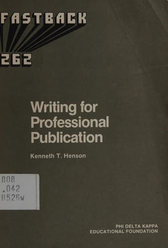 Cover image for Writing for Professional Publication