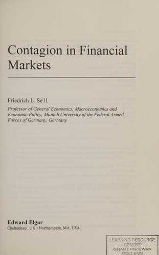 Cover image for Contagion in financial markets