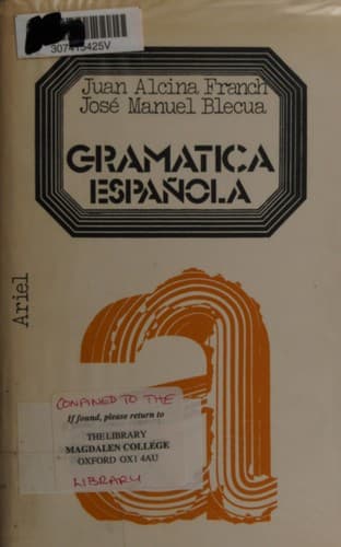 Cover image for Gramática española