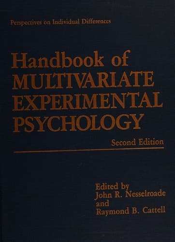 Cover image for Handbook of multivariate experimental psychology