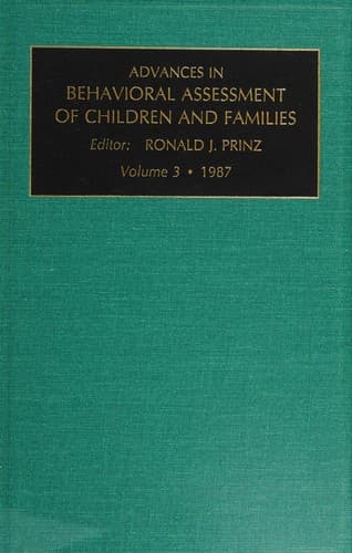 Cover image for Advances in Behavioral Assessment of Children and Families