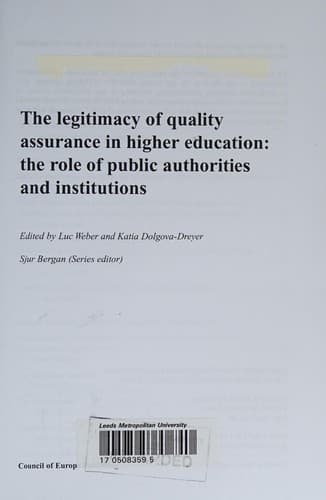 The legitimacy of quality assurance in higher education