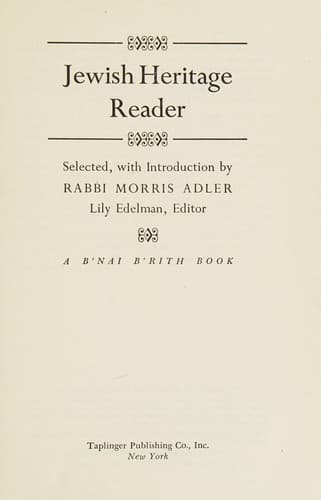 Jewish heritage reader