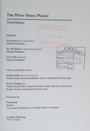 Cover image for The minor illness manual