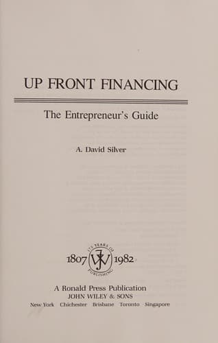 Cover image for Up front financing