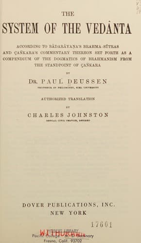 Cover image for System of the Vedanta