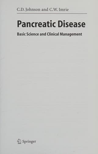 Cover image for Pancreatic disease