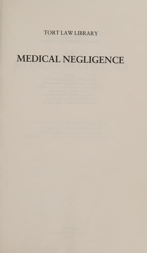 Cover image for Medical negligence