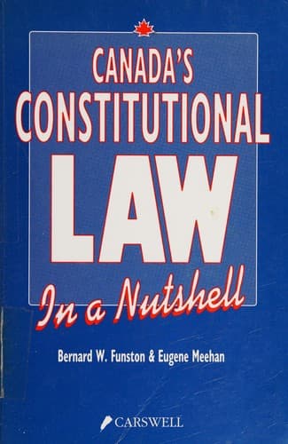 Cover image for Canada's constitutional law in a nutshell