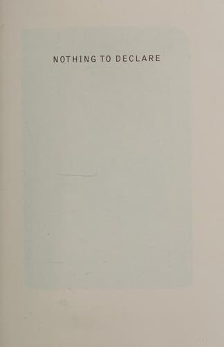Cover image for Nothing to declare