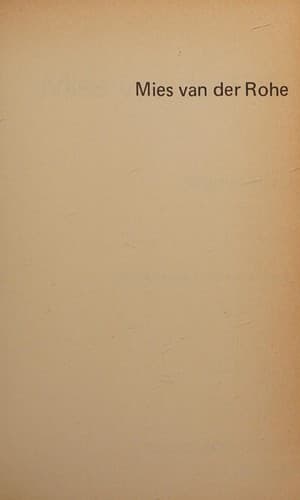 Cover image for Mies van der Rohe