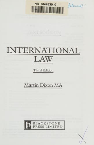 Cover image for Textbook on international law