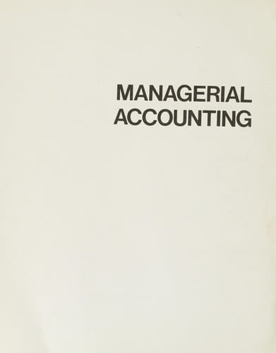 Cover image for Managerial accounting