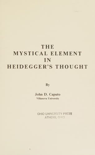 Cover image for The Mystical element in Heidegger's thought