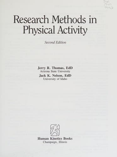 Cover image for Research methods in physical activity