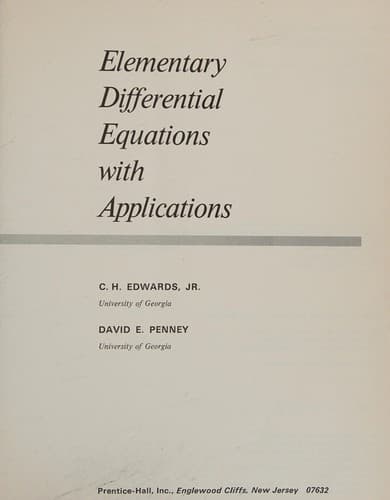 Cover image for Elementary differential equations with applications