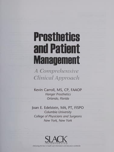 Cover image for Prosthetics and patient management
