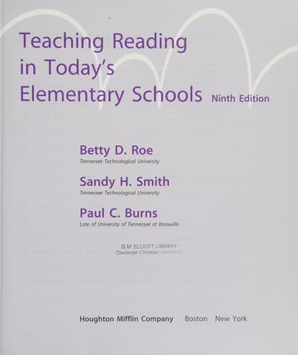 Cover image for Teaching reading in today's elementary schools