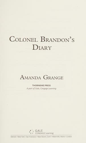 Cover image for Colonel Brandon's diary