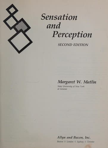 Cover image for Sensation and perception