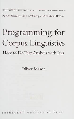 Cover image for Programming for corpus linguistics