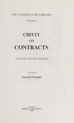 Cover image for Chitty on contracts.